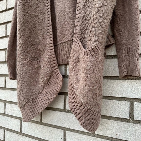 Anthropologie Sleeping on Snow Slubby Boucle Cardigan Mohair Tan - Picture 10 of 14